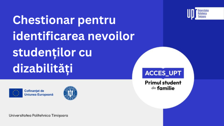 Chestionar pentru identificarea nevoilor studenților cu dizabilități