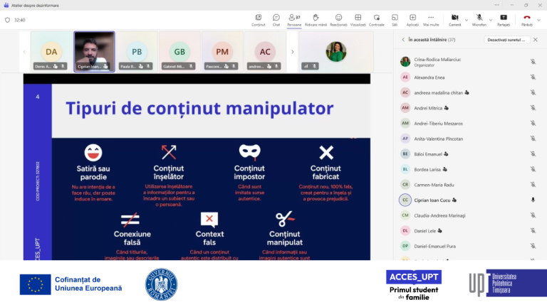Atelierele de dezinformare continuă: studenții au învățat cum să verifice informațiile din mediul online