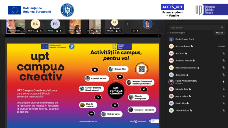 Elevii din grupul țintă au participat la o întâlnire online dedicată oportunităților oferite în cadrul proiectului