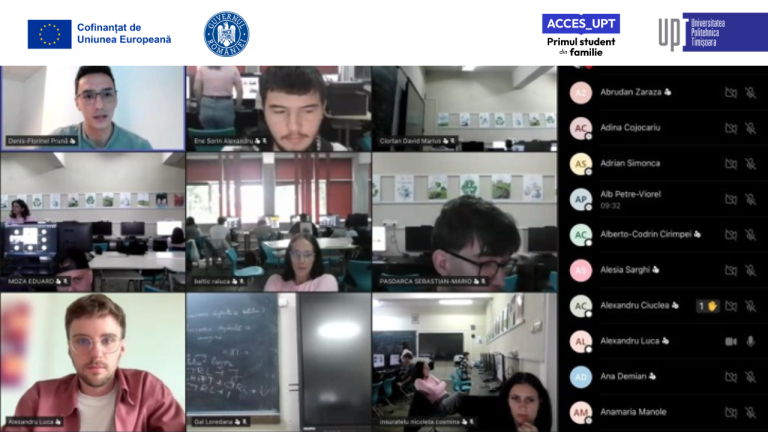 Două întâlniri online au adus împreună elevii și studenții din grupul țintă al proiectului ACCES_UPT